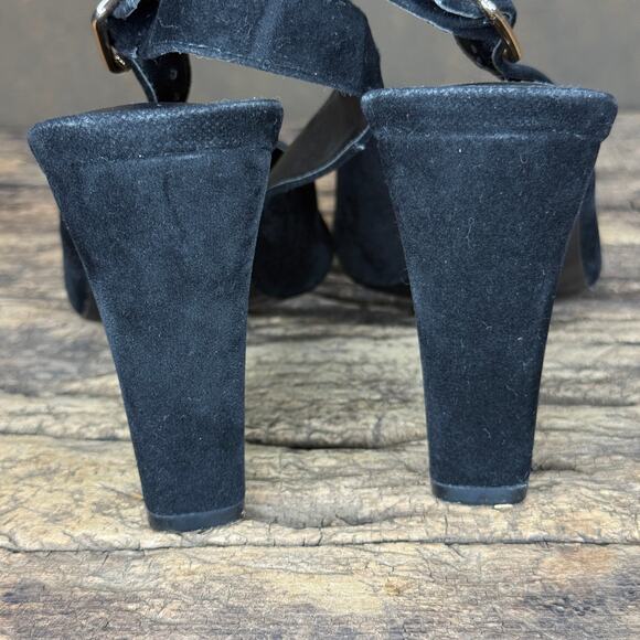 Raye Black Velvet Slingback Block Heel Women’s Size 10 Pointed Dress Shoes - Picture 5 of 10